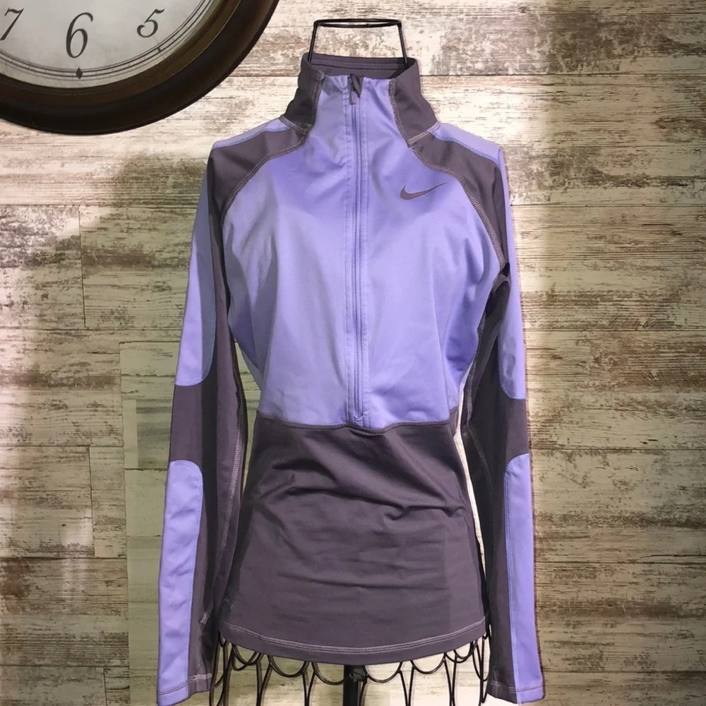 Nike pro lavender quarter zip sweatshirt size small active wear gym wear casual - Picture 1 of 7